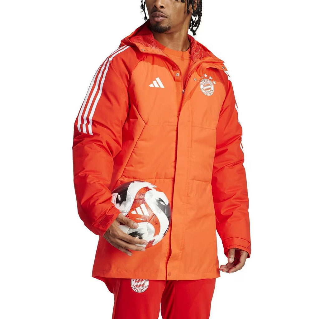 Bayern Munich soccer light red parka down jacket 2024 - Adidas-4